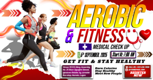 Stay Fit With Aerobic Fitness Obraz udostępniany na Facebooku template