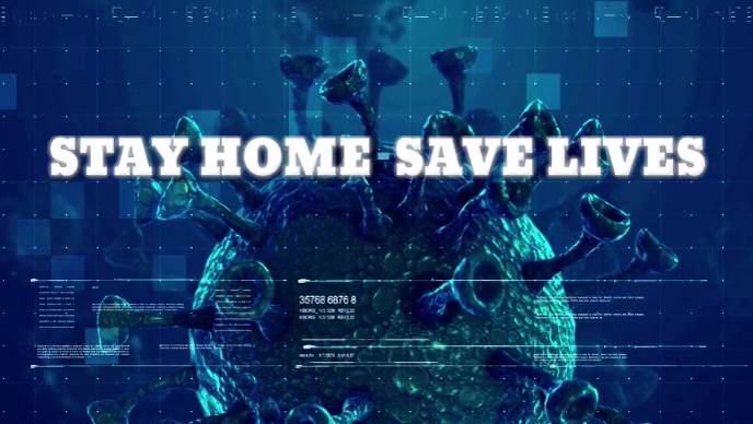 Stay Home, Save Lives Video Sampul Facebook (16:9) template