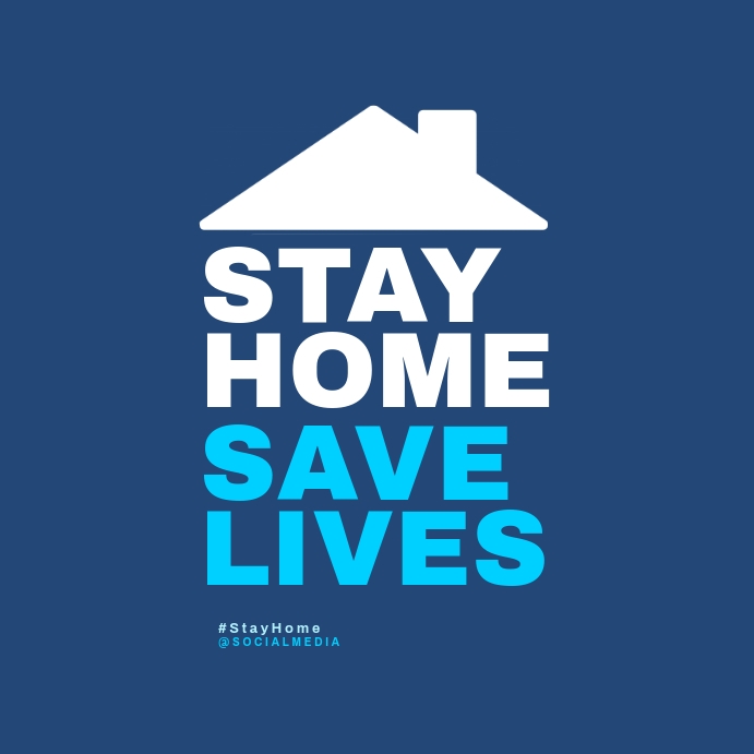 Stay Home, Save Lives Flyer Template Publicação no Instagram