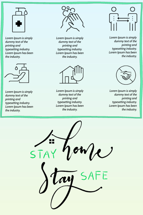 Stay Home, Stay Safe Poster template