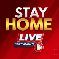 Stay Home Live Logo template