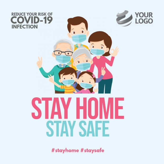 Stay Home Stay Safe Covid-19 Instagram Instagram-Beitrag template