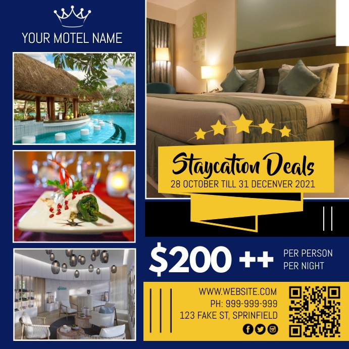 Staycation Deals Poster Template | PosterMyWall