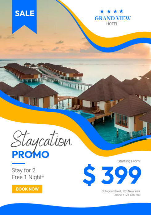 Staycation Travel Promo Poster Template | PosterMyWall