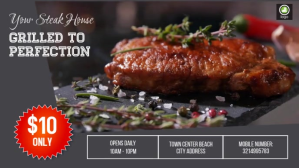Steak Ad Film w tle na Facebooka (16:9) template