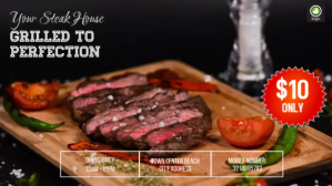 Steak Ad Video Sampul Facebook (16:9) template