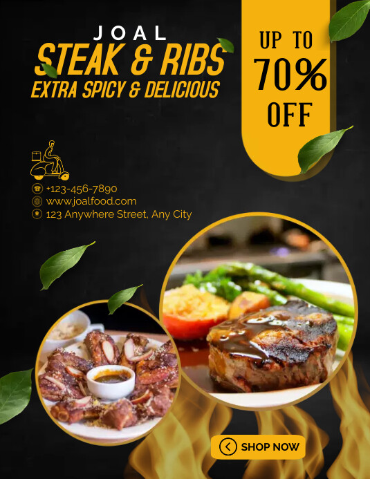 Che Rib Poster Copy of Steak and Ribs | PosterMyWall