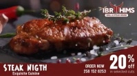 Red and White Steak Barbecue Digital Video Display Affichage numérique (16:9) template