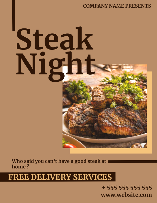 steak home delivery services Template PosterMyWall