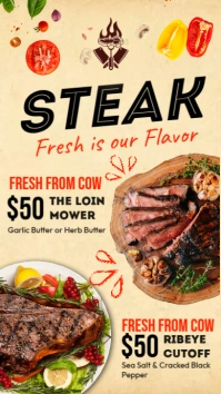 Steak Menu Ads Instagram Story template