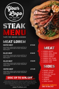 Steak Menu Layout Plakat template