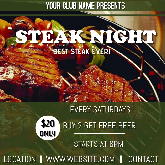 Copy of Steak night PosterMyWall