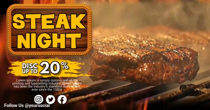 Steak Promo Sale Facebook Gedeelde Prent template