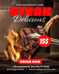 Коричневый Steak Promotion Instagram Portrait Template