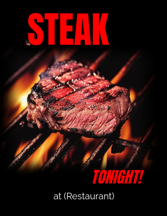 Steak Tonight Folheto (US Letter) template