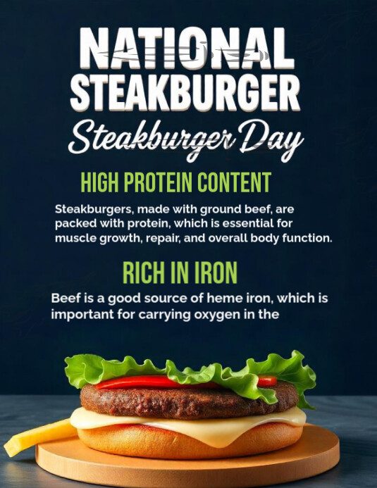 Steakburger Day Flyer (US Letter) template
