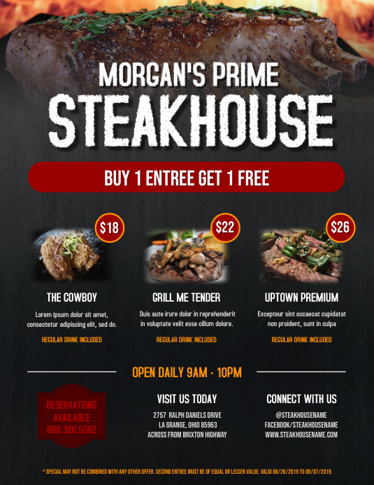 Steakhouse Menu Template Free Google Search The Woodman