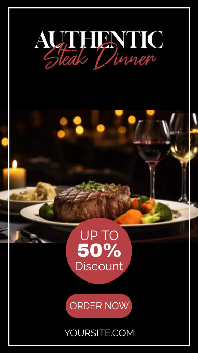 Steakhouse Luxury Restaurant Ad Template | PosterMyWall