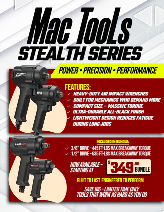 Stealth Power, Built For Pros Flyer (US Letter) template
