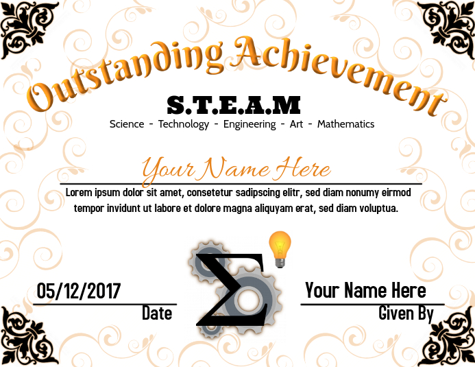 STEAM Award Template PosterMyWall