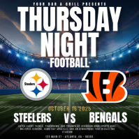 Black Thursday Night Football Event Instagram 帖子 Template