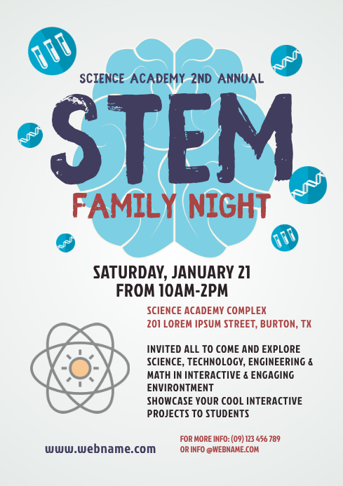 Stem Family Night Flyer Template Postermywall