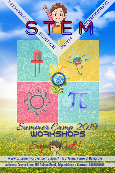 STEM workshops kids/ Science/Math/Technology/Engineering Template ...