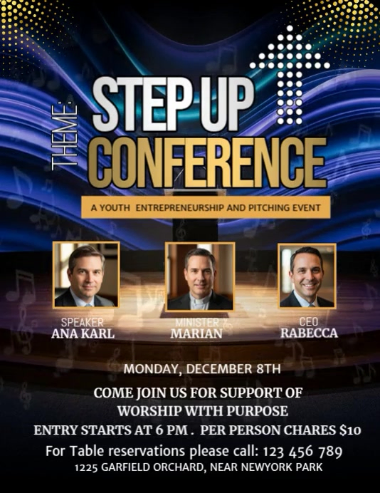Step Up Youth Entrepreneurship Conference Template | PosterMyWall