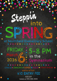 Steppin into Spring School Dance Invitation A4 template
