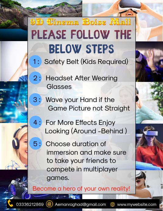 Steps Alynna Virtual Reality Game Flyer (US Letter) template