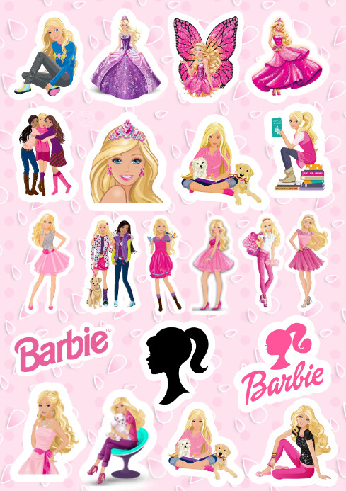 Barbie Sticker Model Plantilla de Stickers de barbie | PosterMyWall