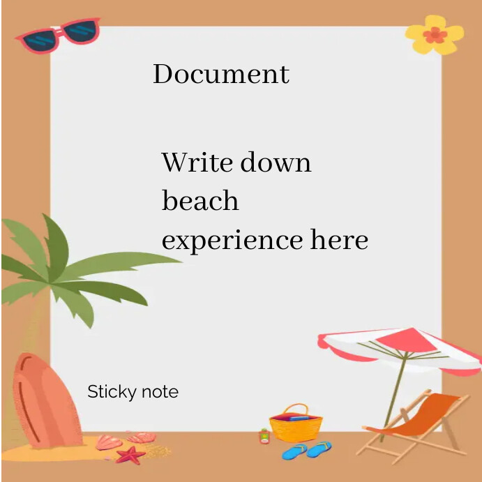 Plantilla de Sticky note. Beach experience | PosterMyWall