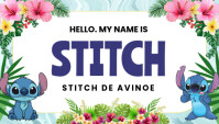 White Stitch Theme Name Tag Visitenkarte Template