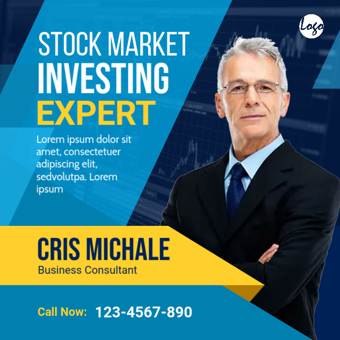 Stock Market Consulting Banner Ad Instagram Post template