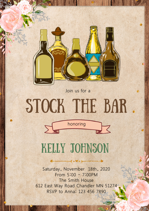 Stock The Bar Party Invitation Template Postermywall