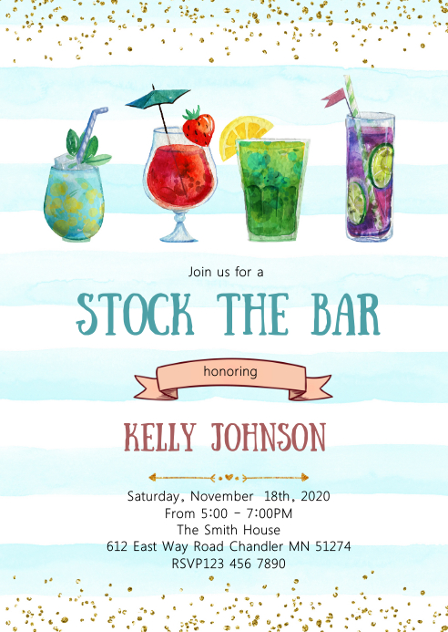Stock The Bar Party Invitation Template Postermywall