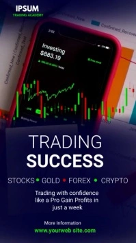 stock trading งานแสดงผลงานแบบดิจิทัล (9:16) template