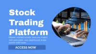 Stock Trading Platform Promo on Blue Template Blog Header