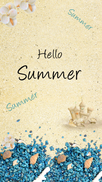 stone beach hello summer instagram story Instagram-verhaal template