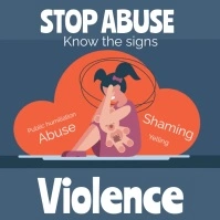 Stop Abuse Violence Child Adult Template โพสต์บน Instagram