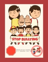 Stop Bullying Pamflet (Letter AS) template