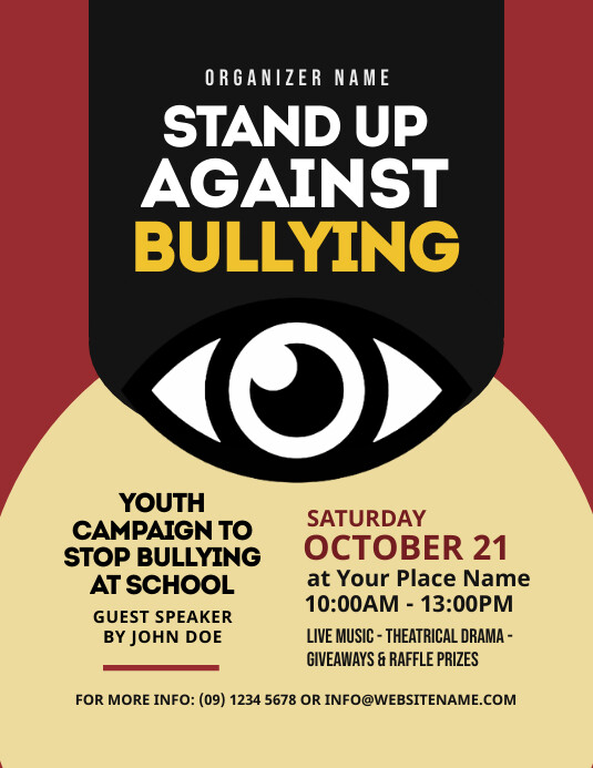 Sjabloon Stop Bullying Flyer PosterMyWall