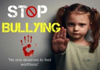 Stop Bullying - No one deserves to feel worth A5 template