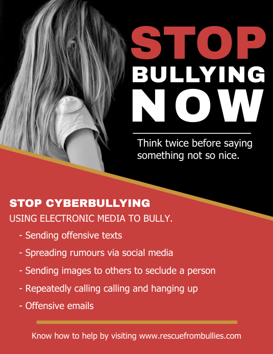Stop Cyber Bullying Flyer Template PosterMyWall