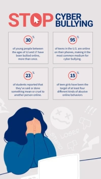 Grey Stop Cyberbullying Instagram Story template