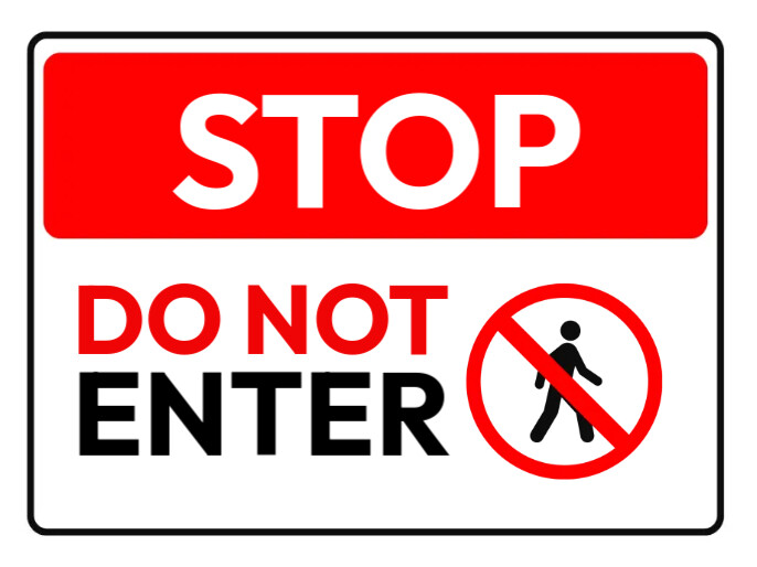 Stop do not enter templates | PosterMyWall