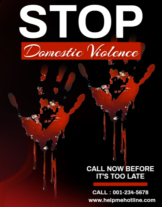 Stop Domestic Violence Flyer Template Iphosta/Ibhodi lasebondeni