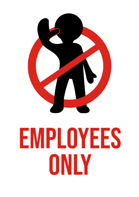 White Employees Only Sign A4 Template | PosterMyWall