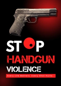 Stop Gun Violence Poster Template – Community Awareness & Safety Campaign A3
