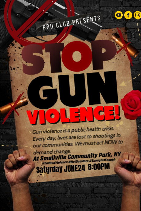 Stop Gun Violence Video Iphosta template